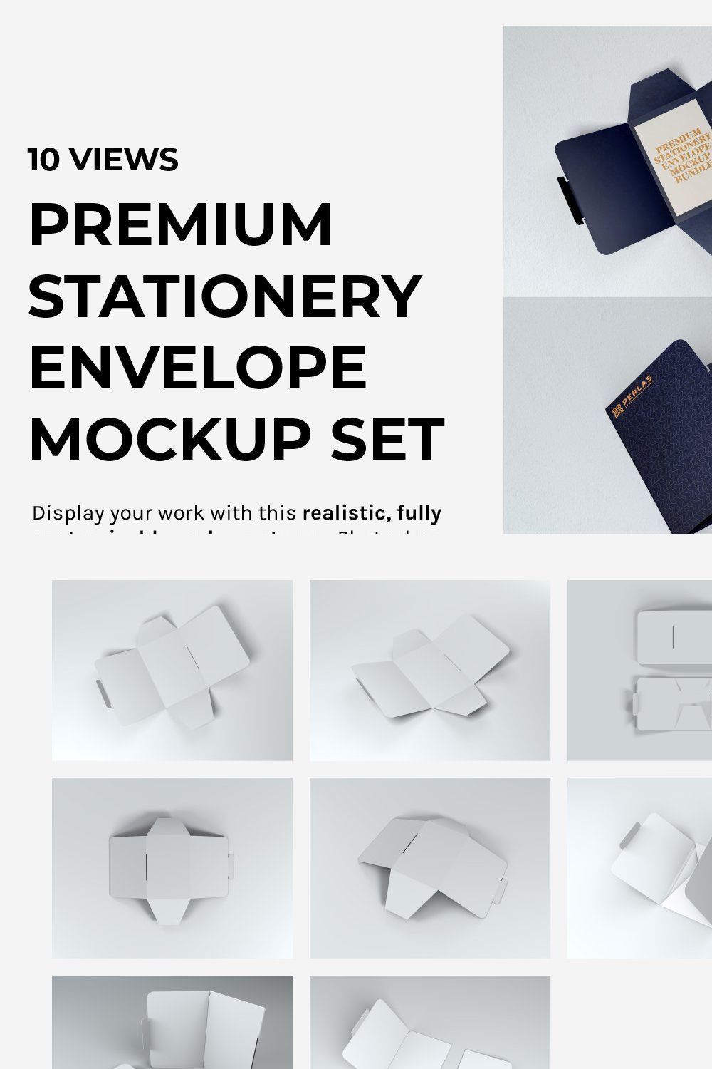 Premium Envelope Mockup Set pinterest preview image.