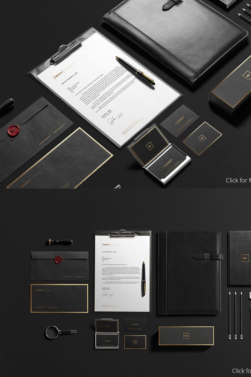 Premium Stationery Mock-Up pinterest preview image.