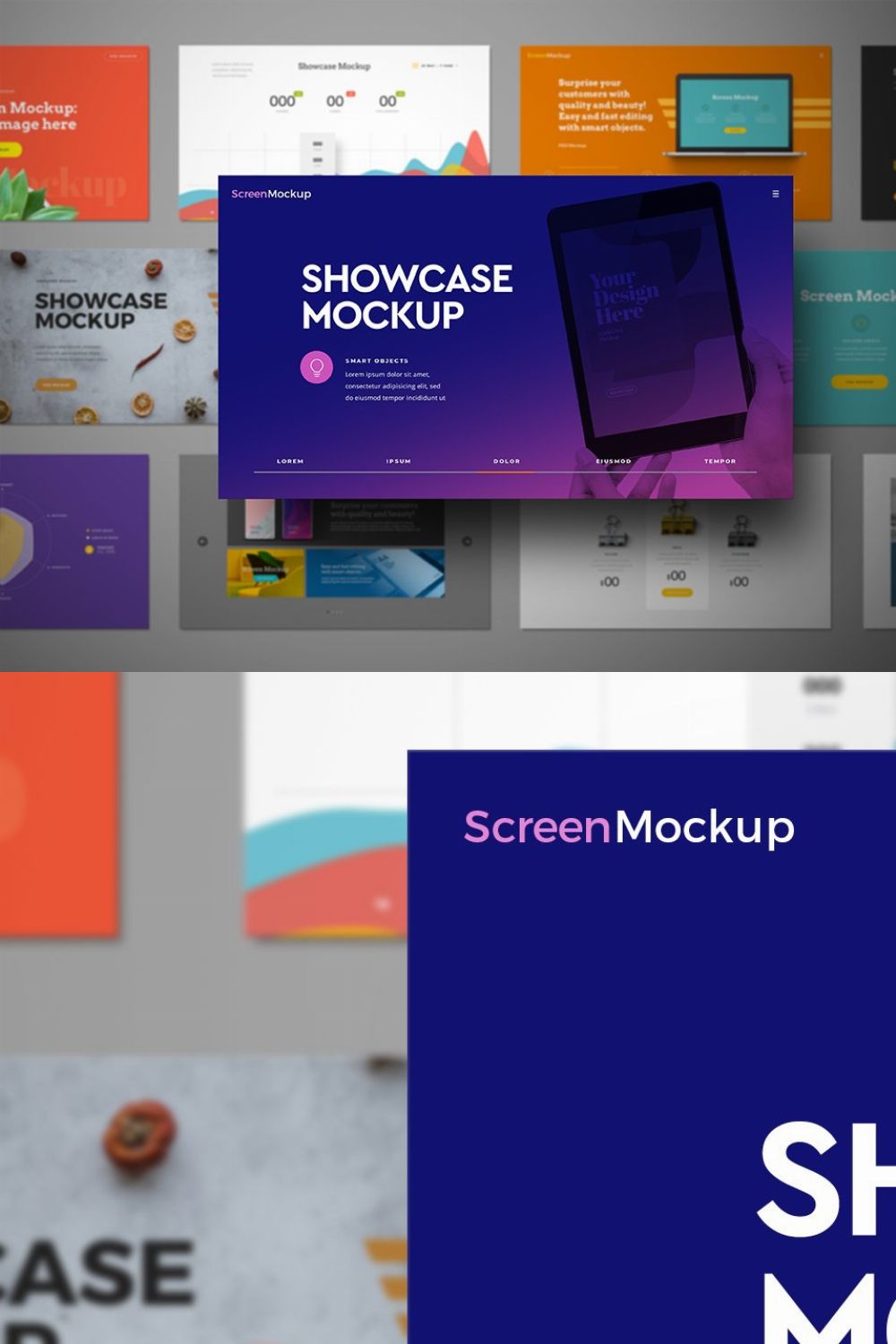 Presentation Mockup - Screen, Slide pinterest preview image.