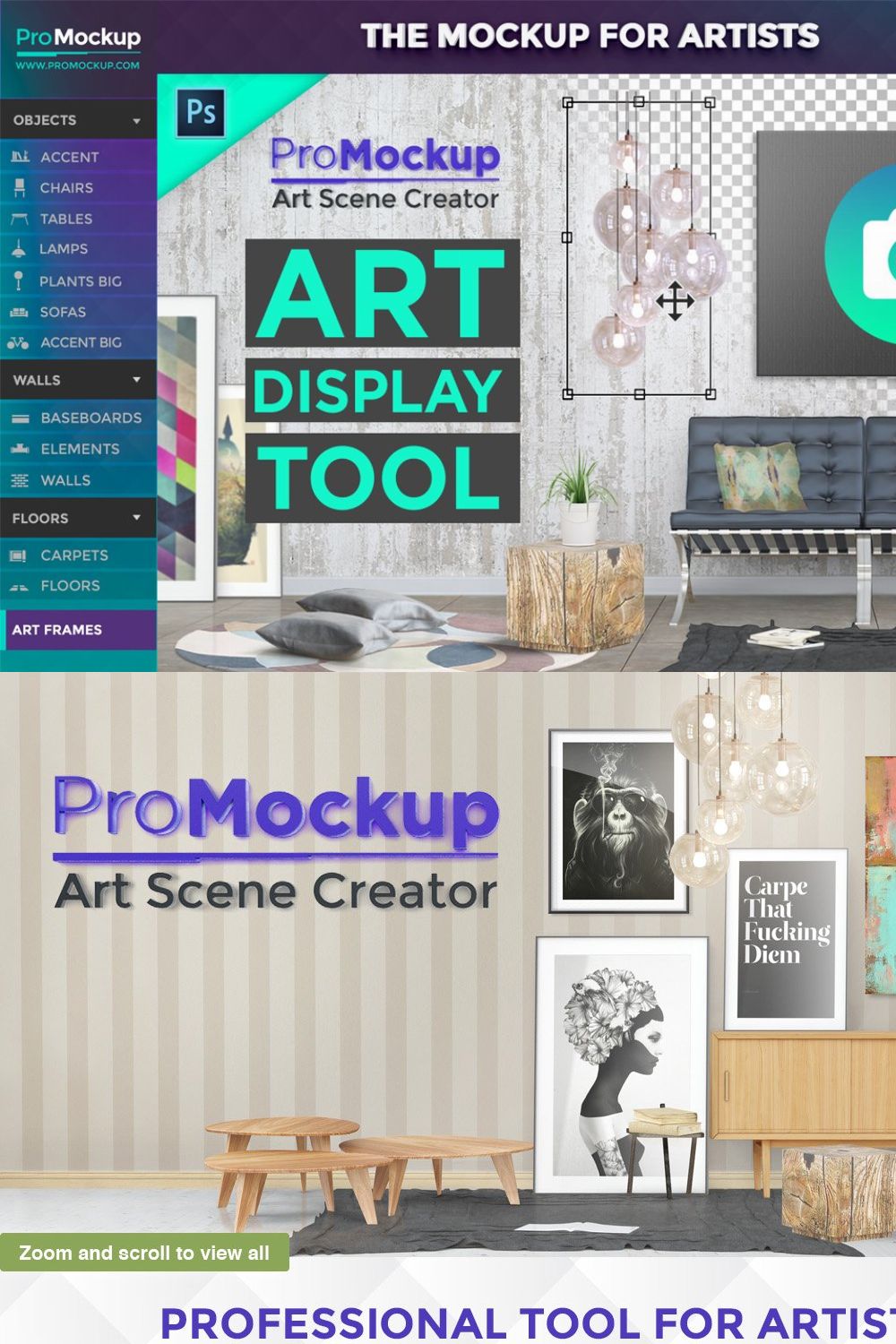 Pro Mockup - Art Scene Creator pinterest preview image.