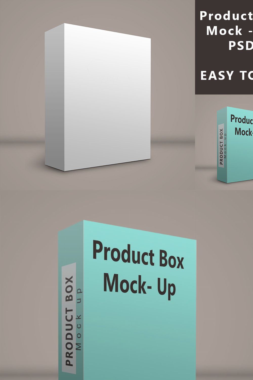 Product - Box - PSD Mock up pinterest preview image.