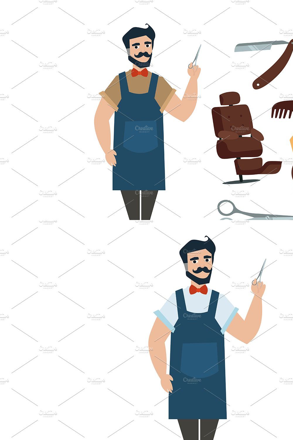 Professional Barber with Tools. pinterest preview image.