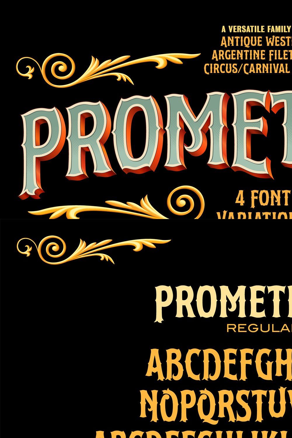Promethium Font Family pinterest preview image.
