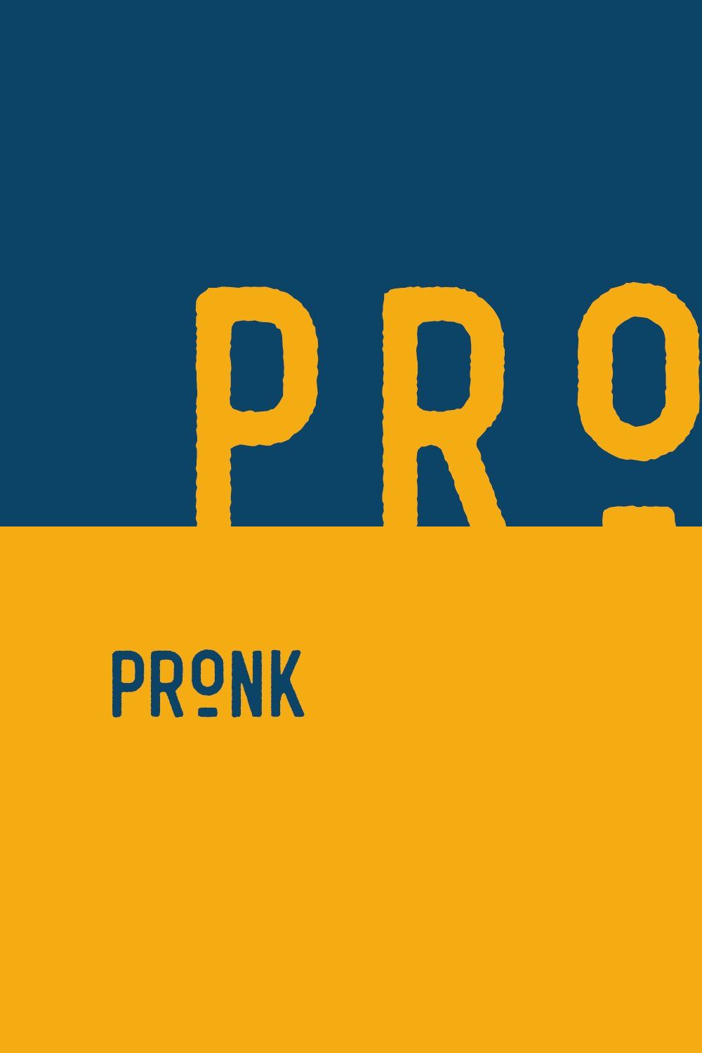 Pronk - retro vintage display font pinterest preview image.