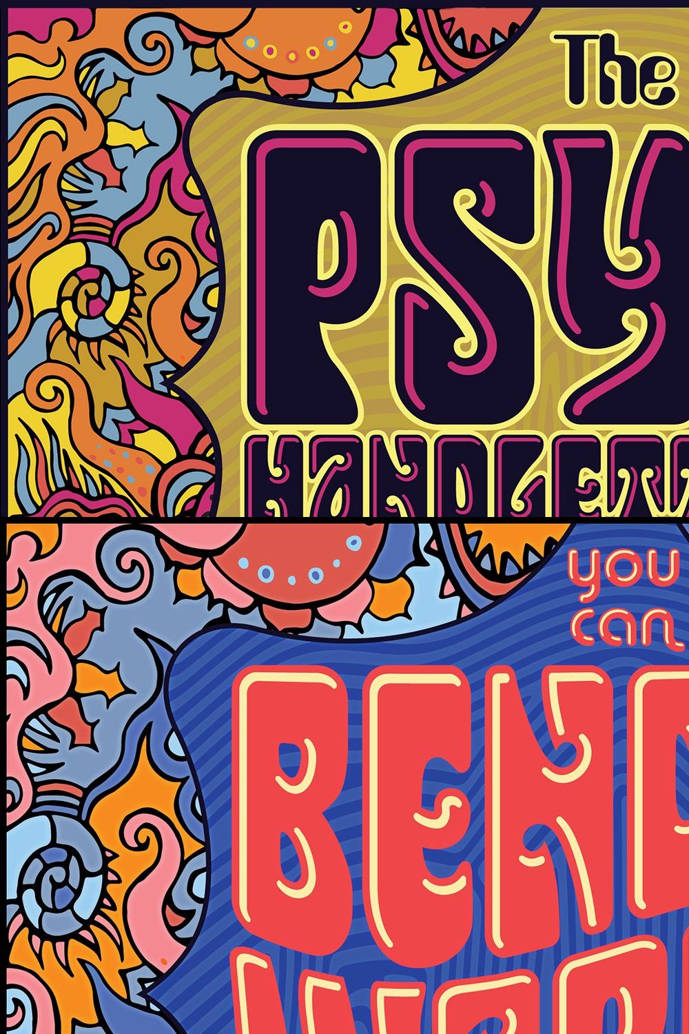 Psych Handlettering Font pinterest preview image.