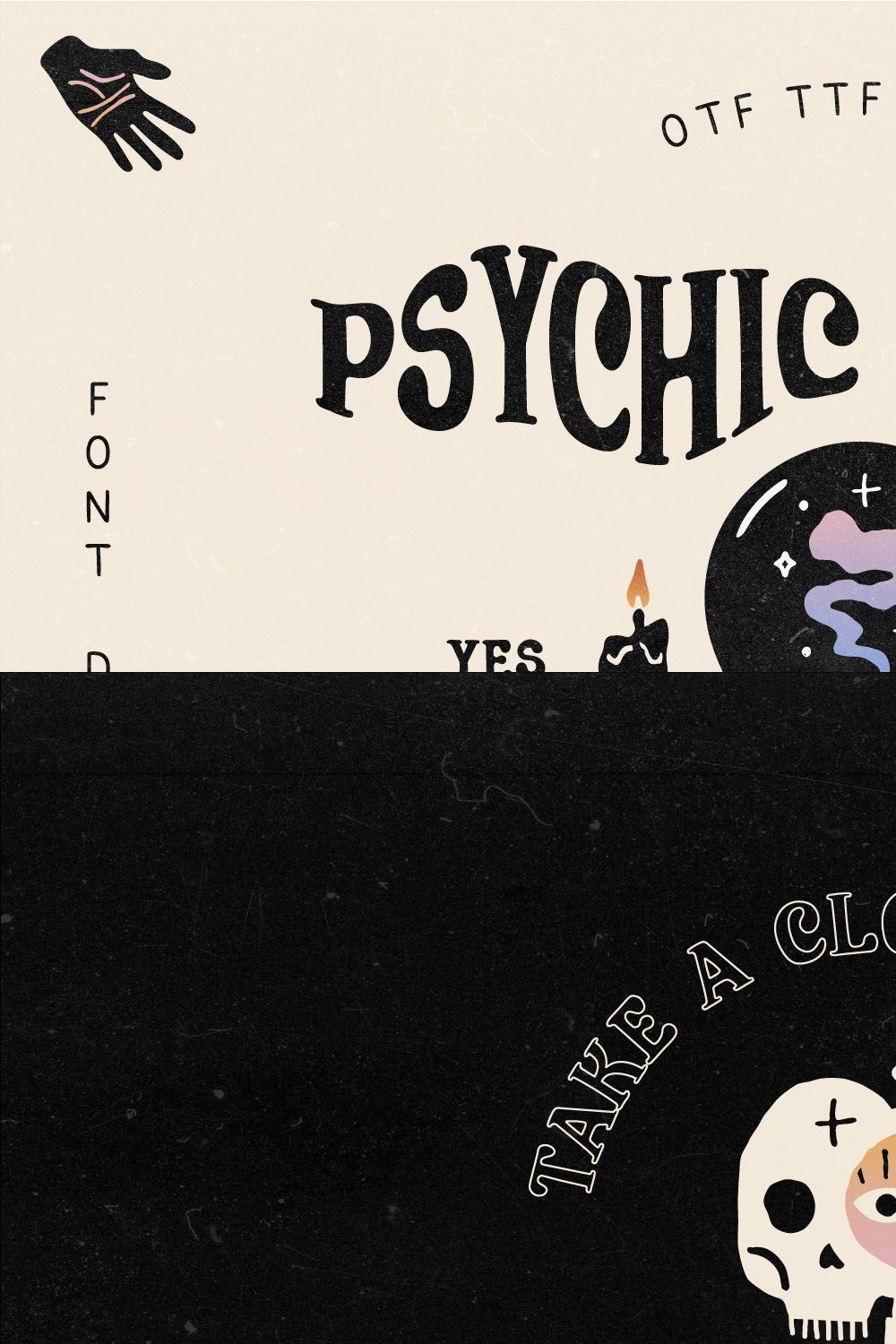 Psychic Sister Mystical Font Duo pinterest preview image.