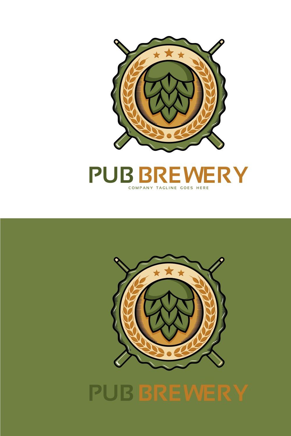 Pub Brewery Logo Template pinterest preview image.