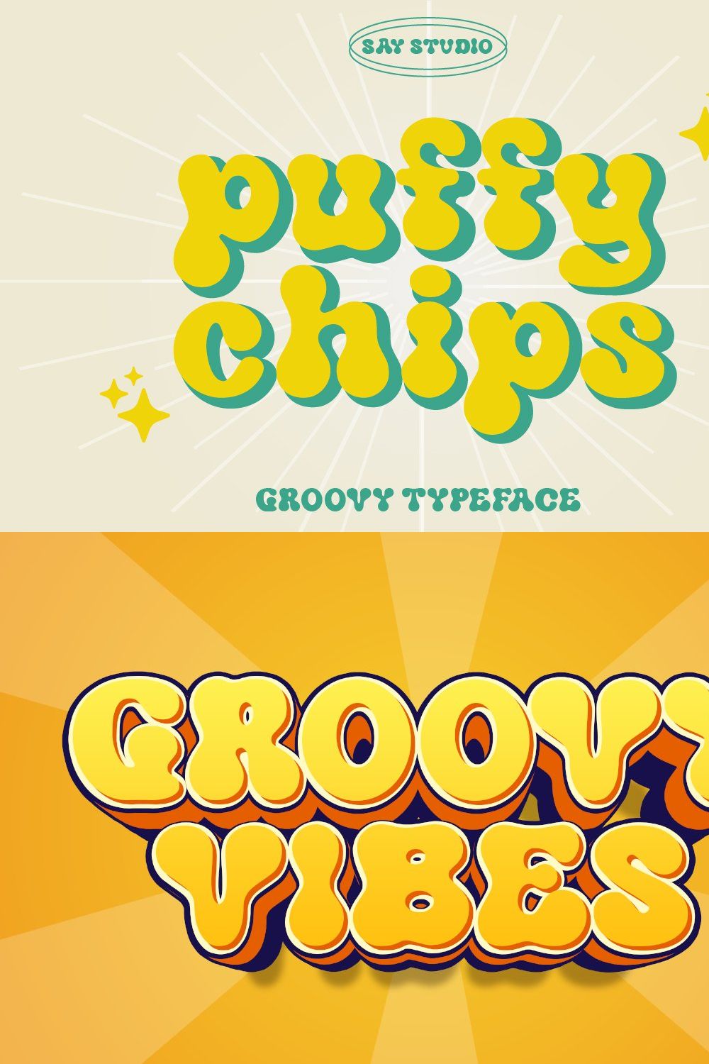 puffy chips retro typeface pinterest preview image.