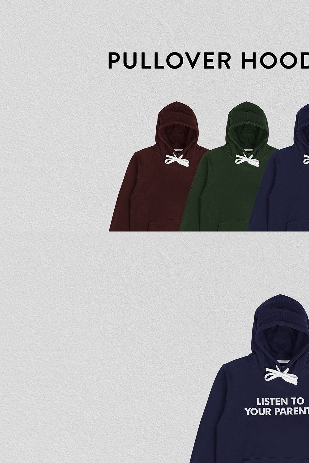Pullover Hoodie Mockup pinterest preview image.