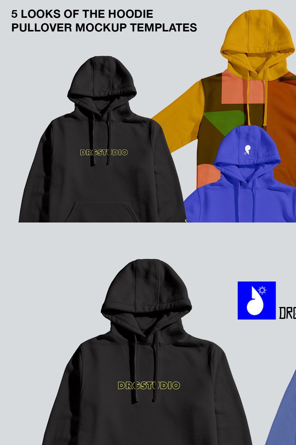 Pullover Hoodie Mockups Vol 2 pinterest preview image.