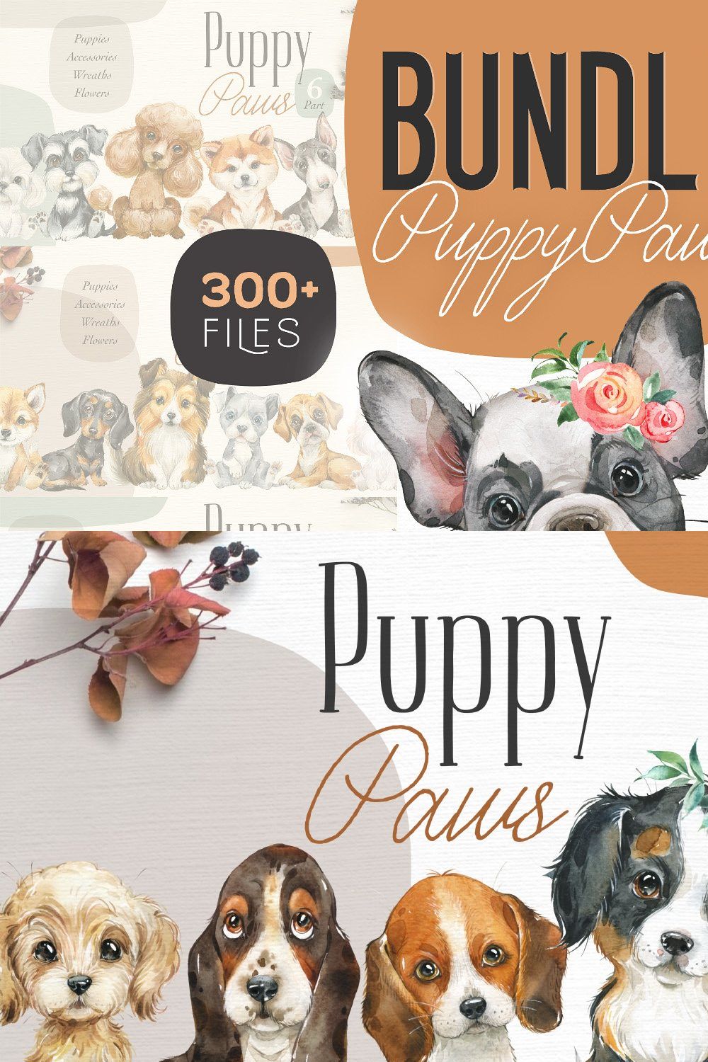 Puppy Paws. Big Dog Bundle pinterest preview image.