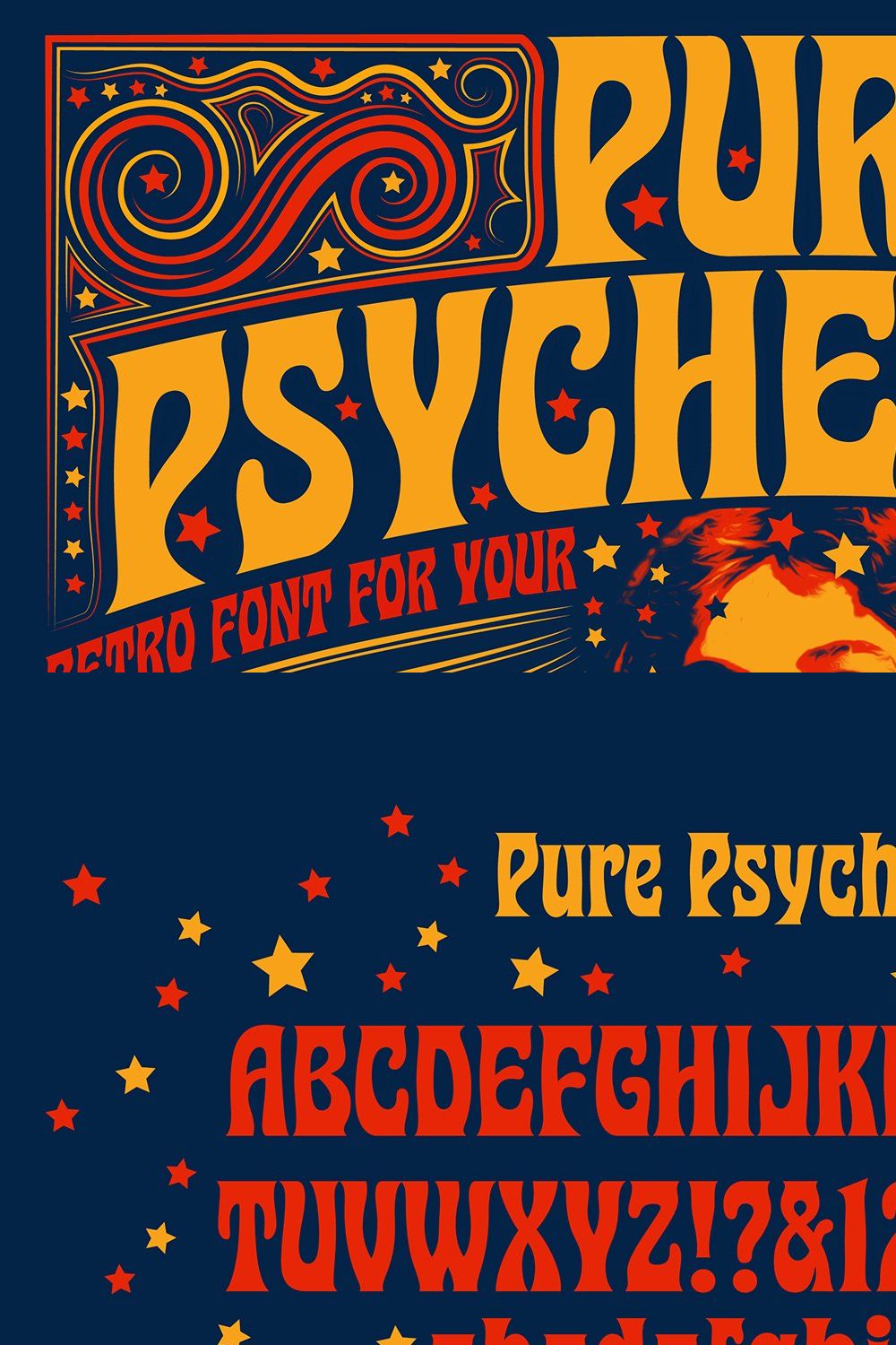 Pure Psychedelia Font pinterest preview image.