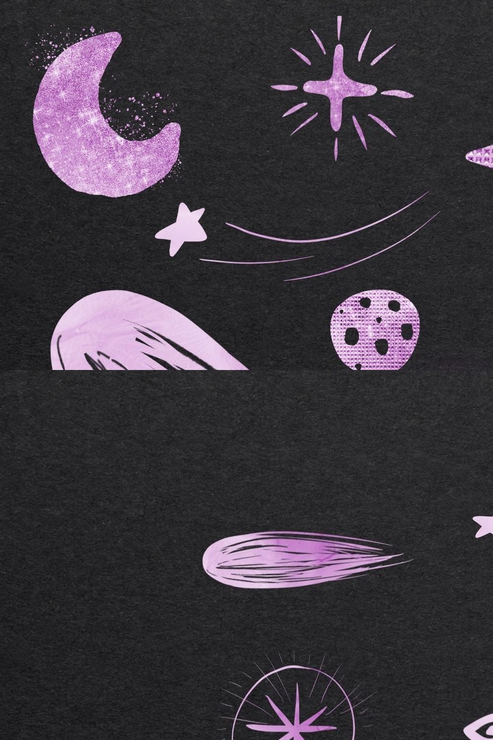 Purple Galaxy Clipart pinterest preview image.