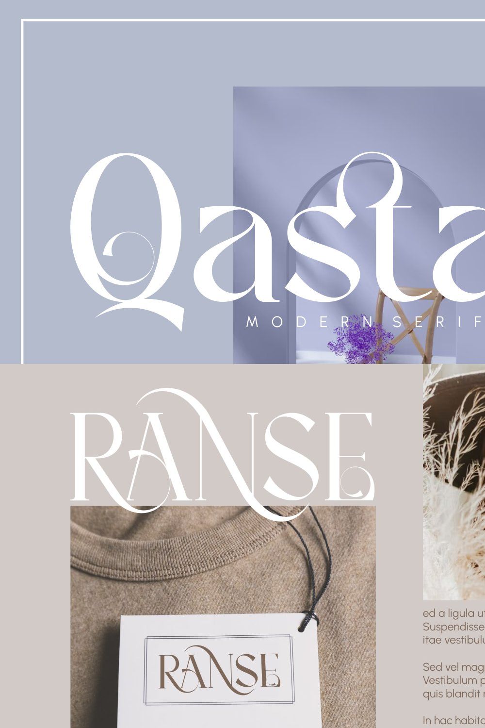 Qastars _ modern serif pinterest preview image.