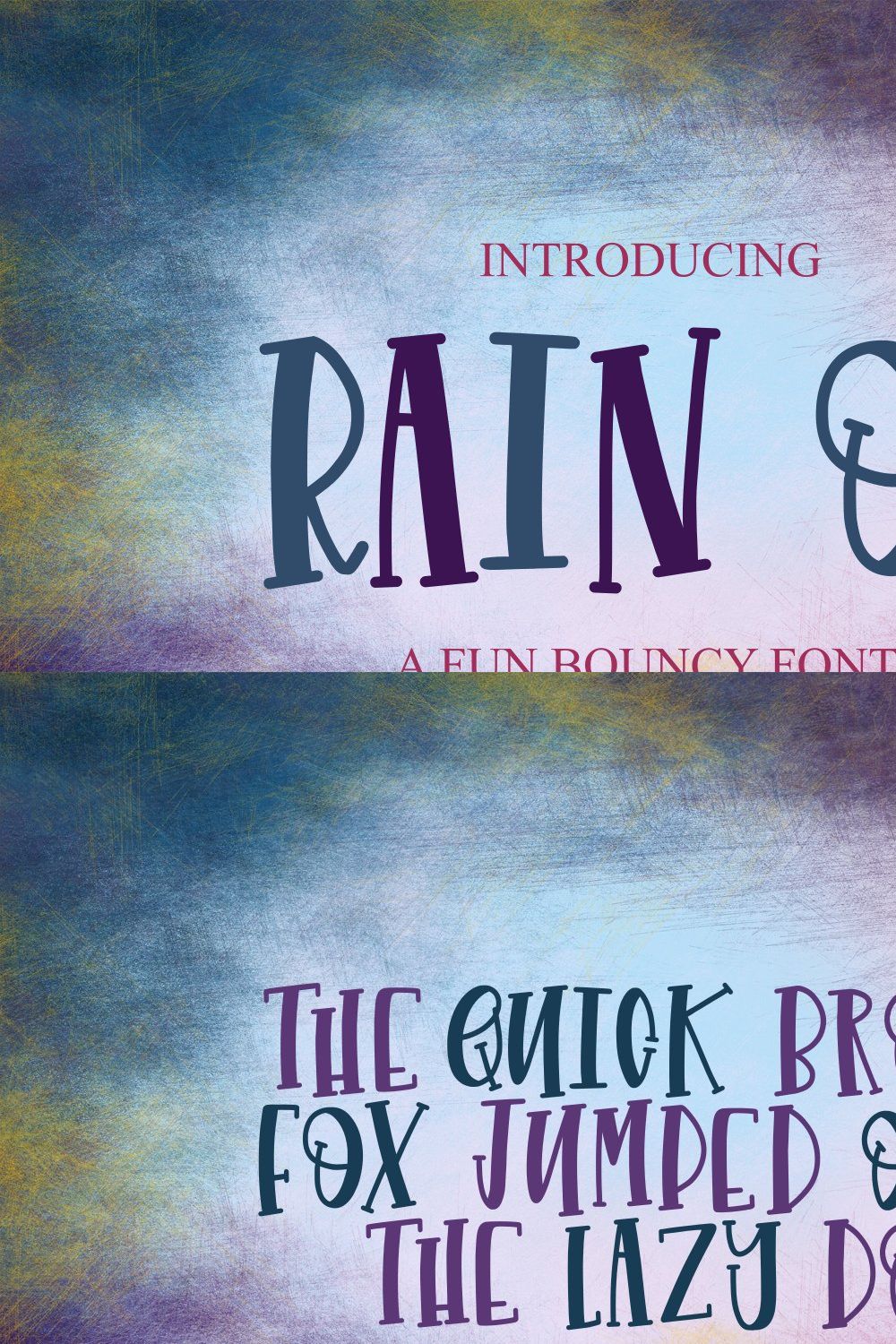 Rain On - Font pinterest preview image.