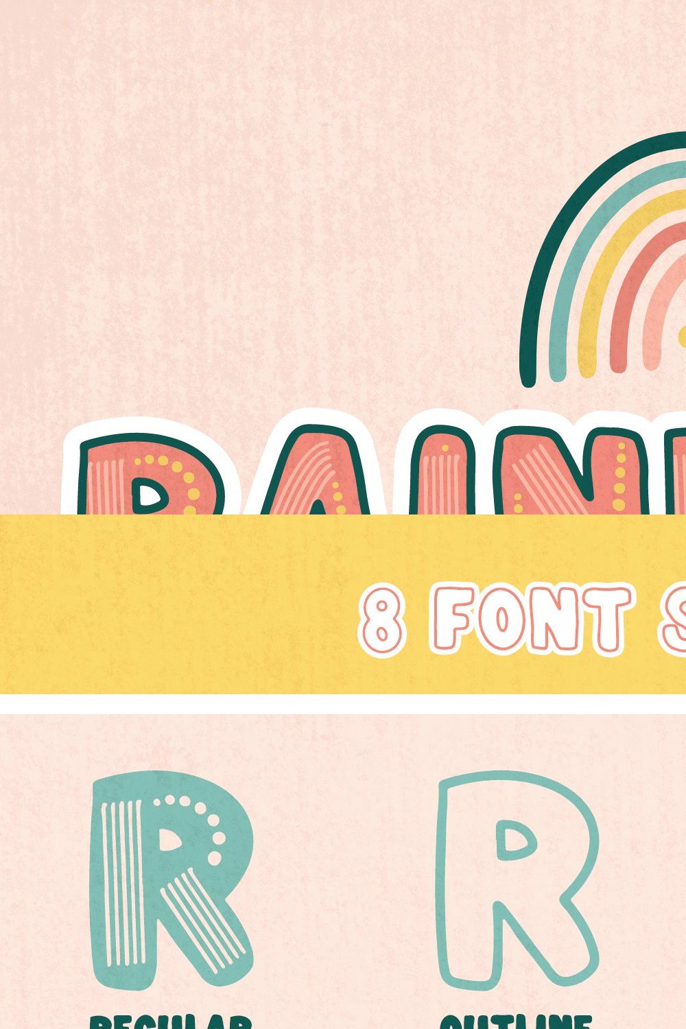 Rainboho - Layered Font Family pinterest preview image.