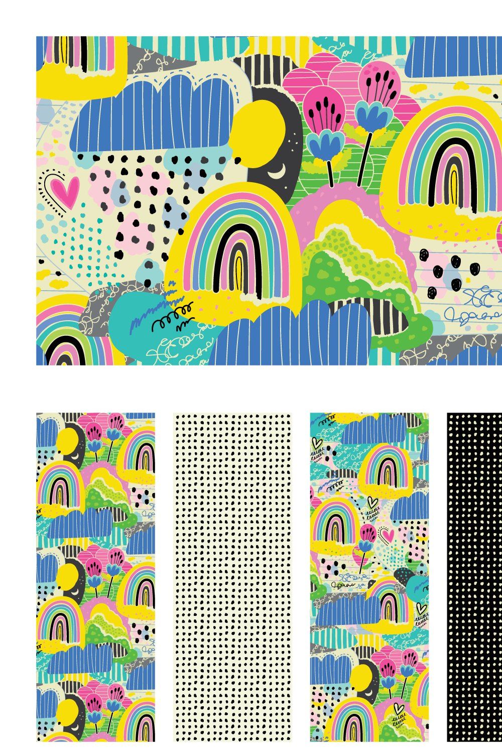 Rainbow | 4 patterns pinterest preview image.