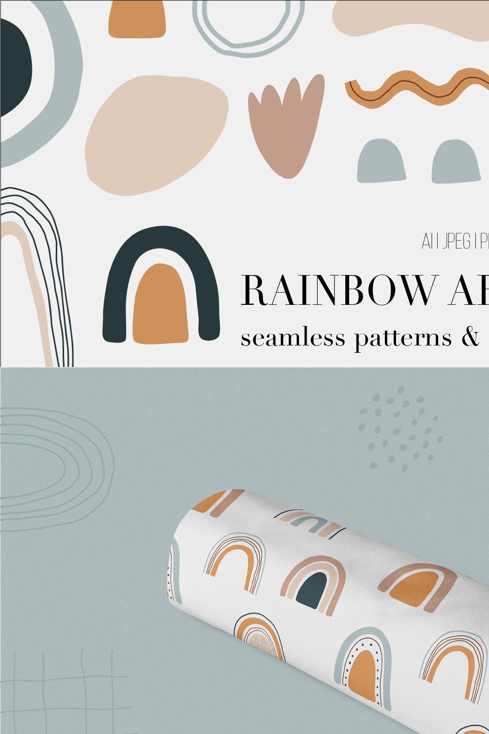 Rainbow Abstract Patterns & Shapes pinterest preview image.