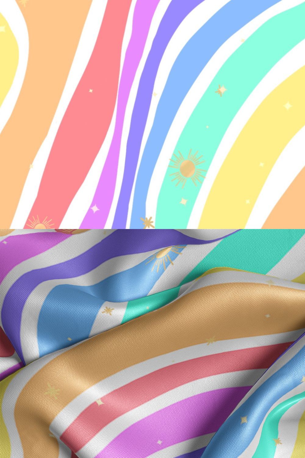 Rainbow Colored Surface Pattern pinterest preview image.