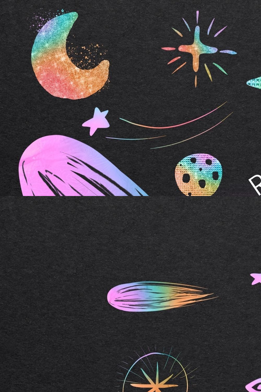 Rainbow Galaxy Clipart pinterest preview image.