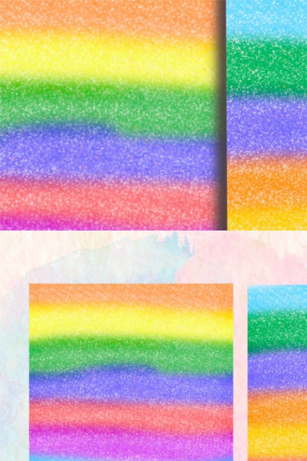 Rainbow Glitter Digital Paper pinterest preview image.