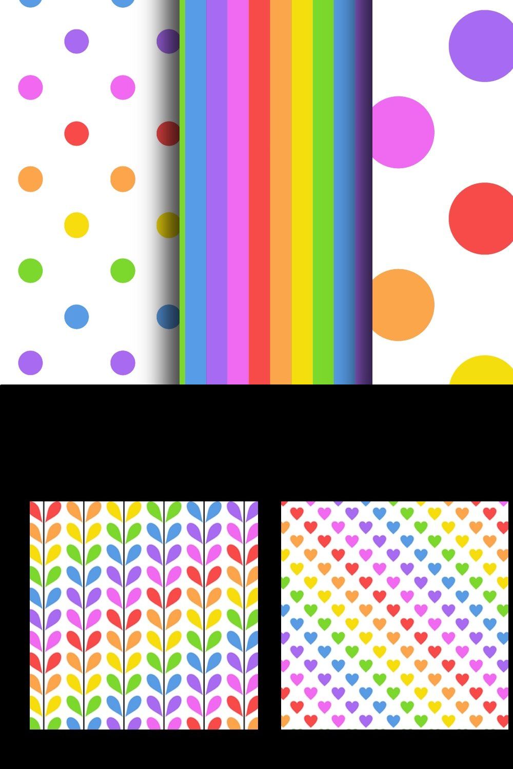 Rainbow patterns pinterest preview image.