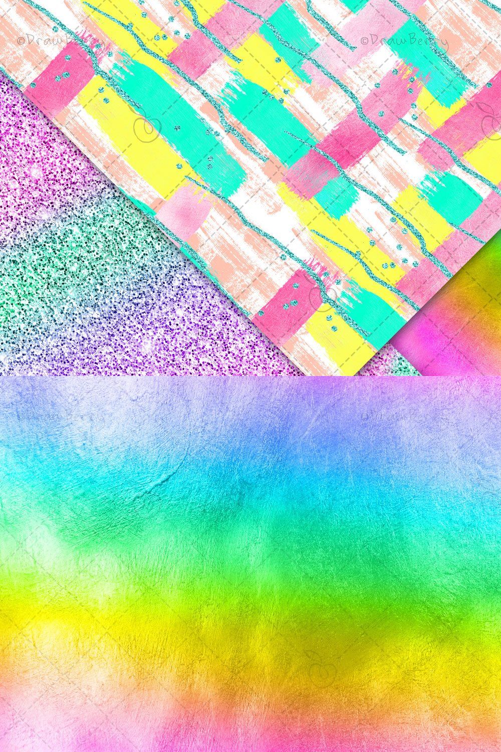 Rainbow Patterns Unicornland-2 DP088 pinterest preview image.