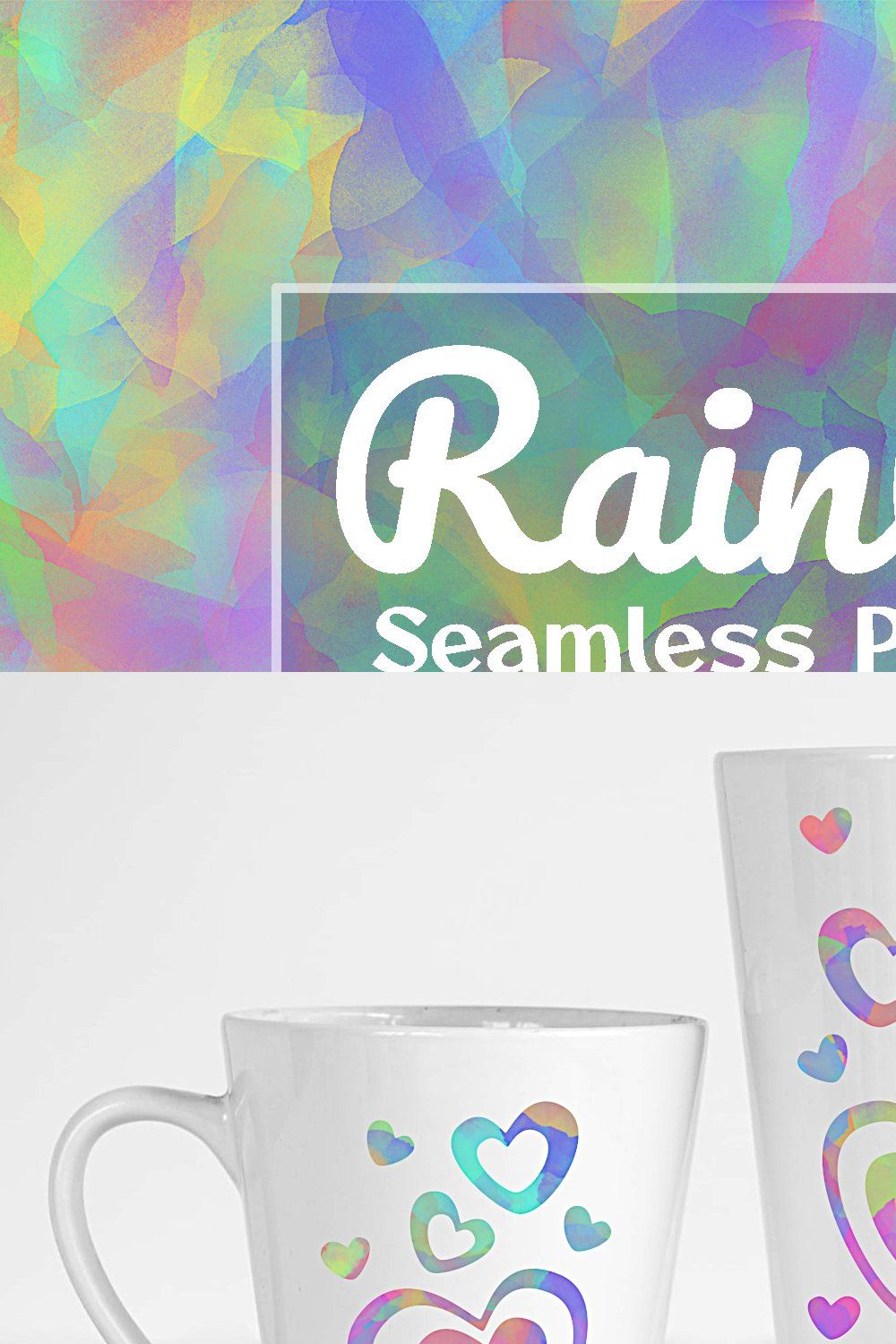 Rainbow Seamless Watercolor Vol. 3 pinterest preview image.