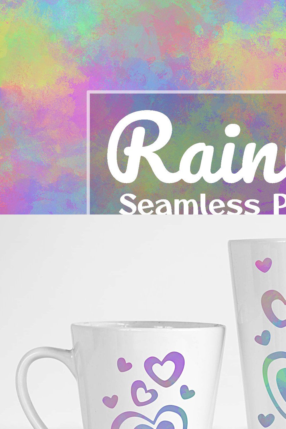 Rainbow Seamless Watercolor Vol. 4 pinterest preview image.