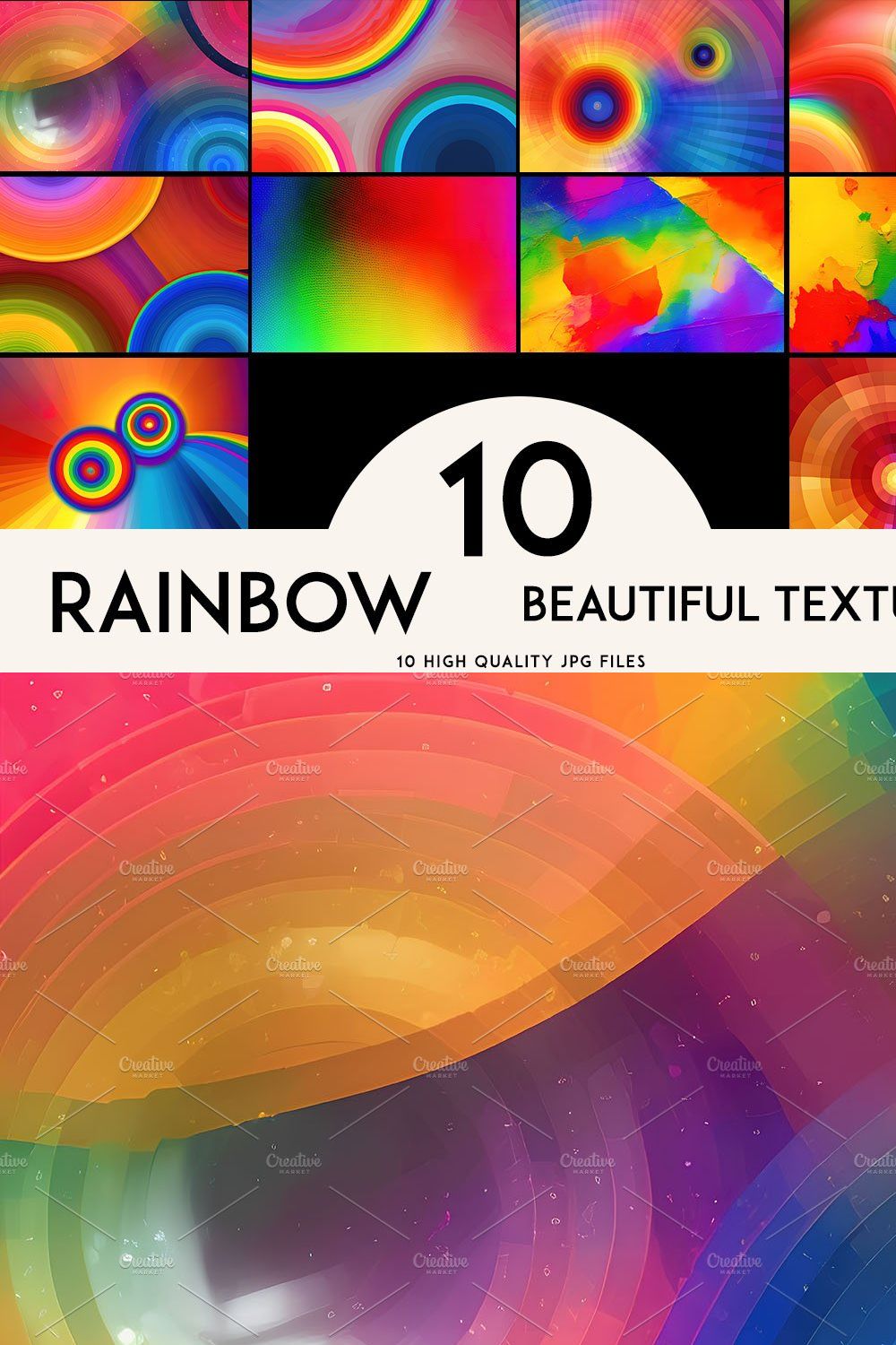 Rainbow Textures background pinterest preview image.