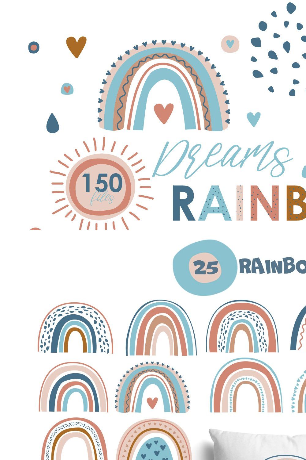 Rainbow - Vector Clipart, Patterns pinterest preview image.