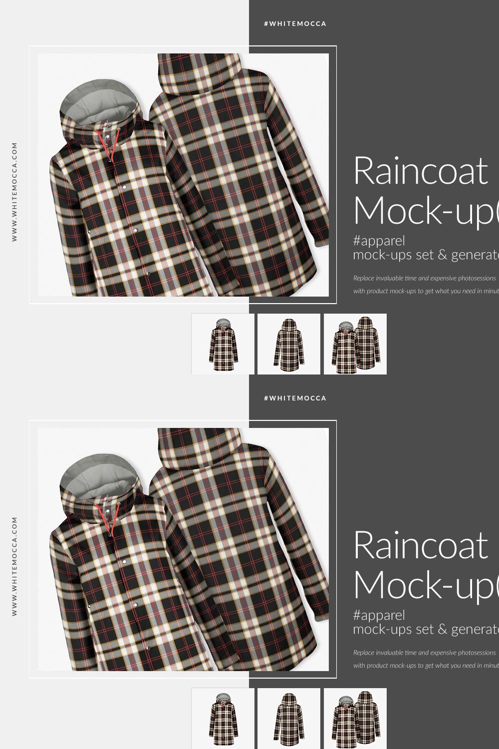 Raincoat Mock-ups Set & Generator pinterest preview image.
