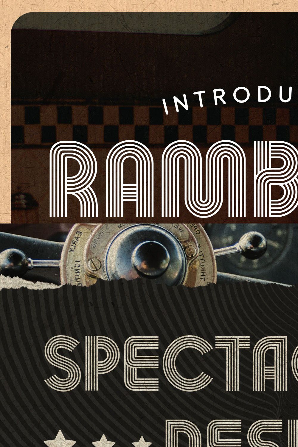 Rambors - Retro Font pinterest preview image.