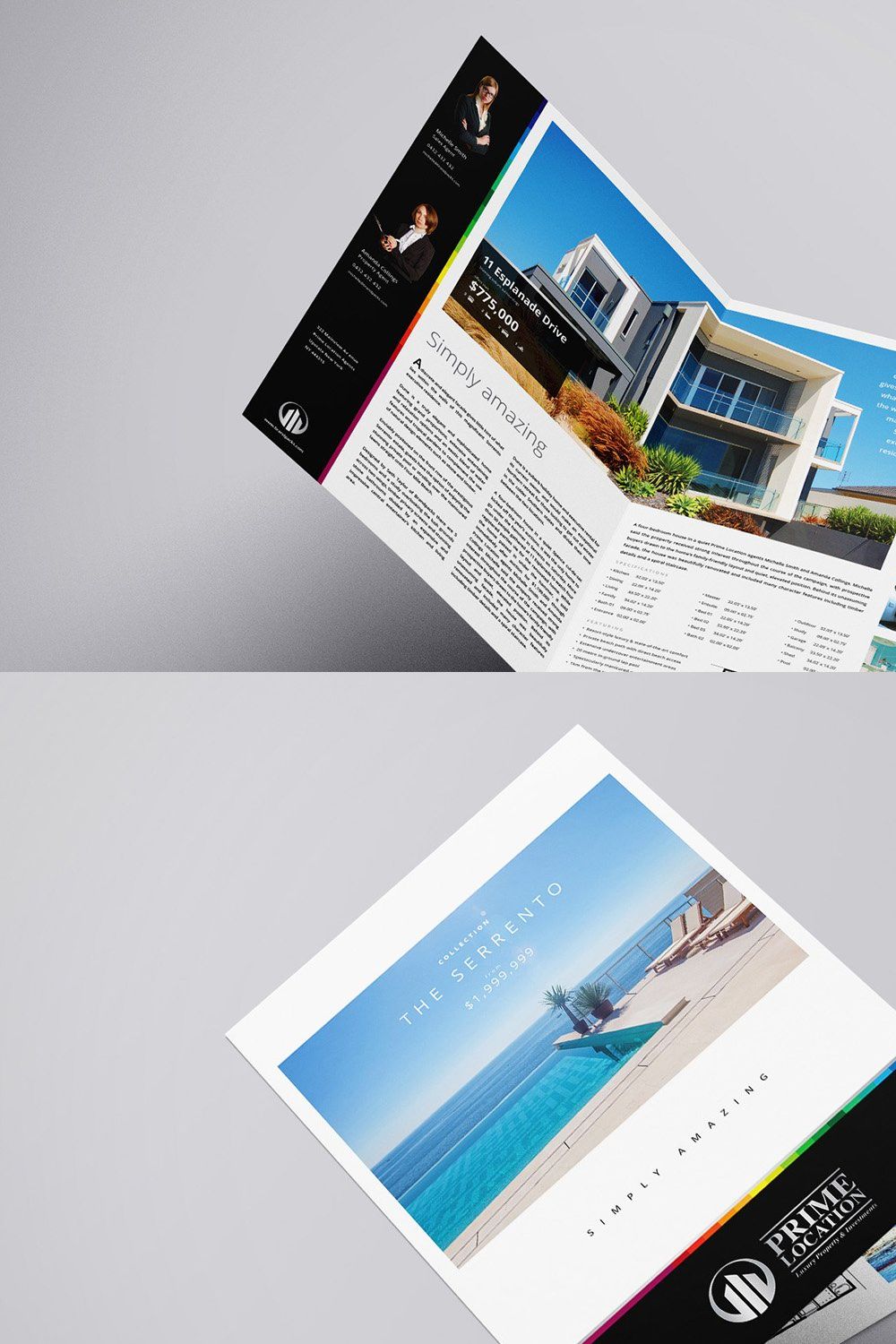 Real Estate Brochure Template pinterest preview image.