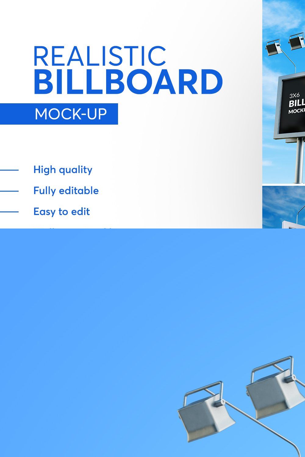 Realistic Billboard Mock-up pinterest preview image.