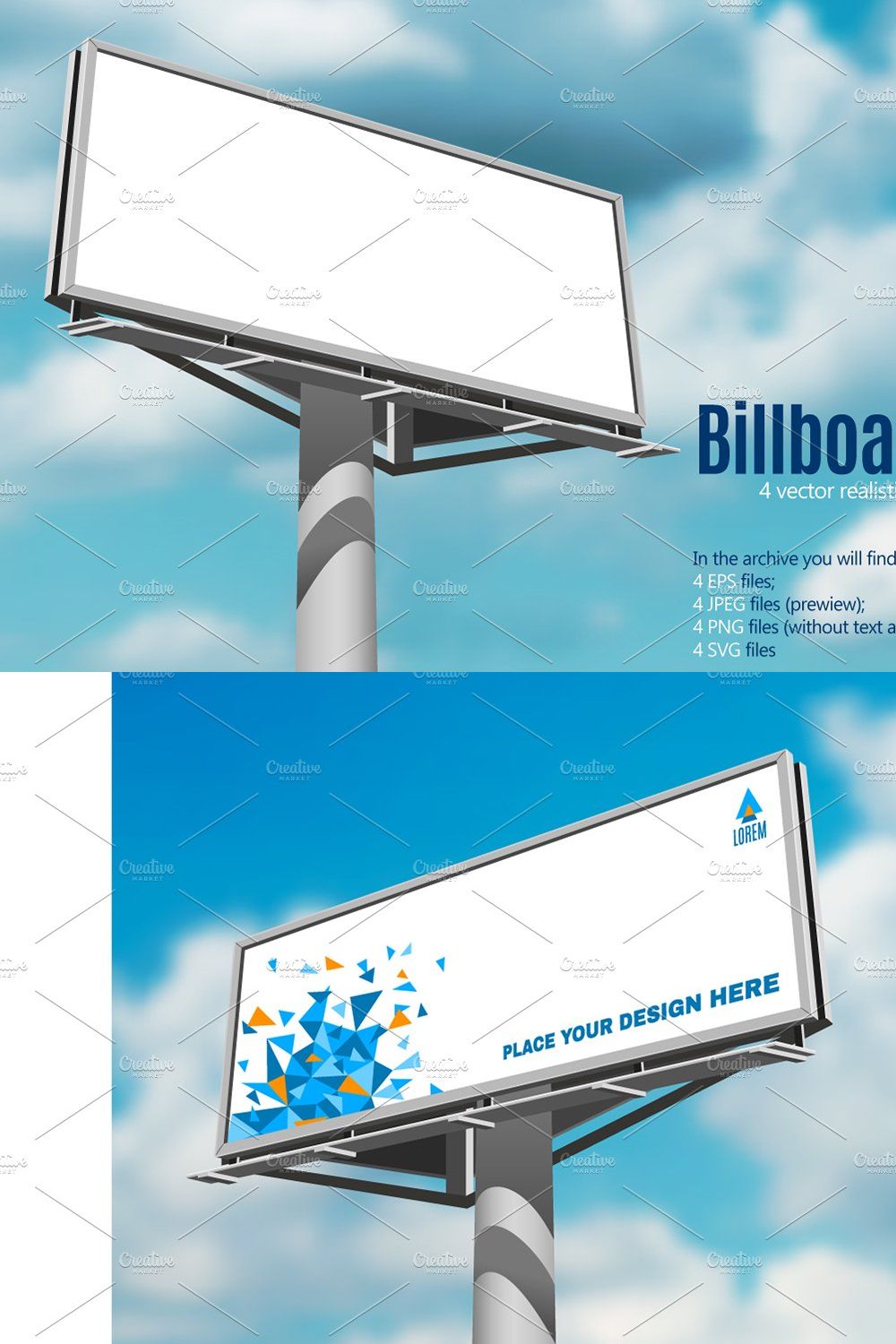 Realistic Billboard Set pinterest preview image.