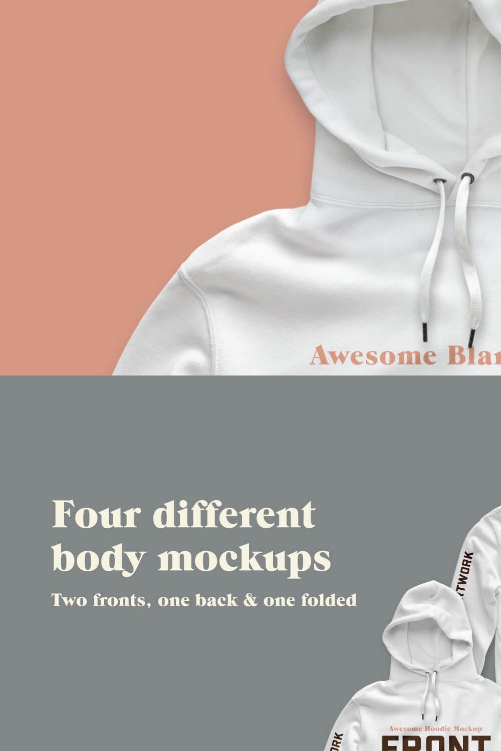 Realistic Blank Hoodie Mockups pinterest preview image.