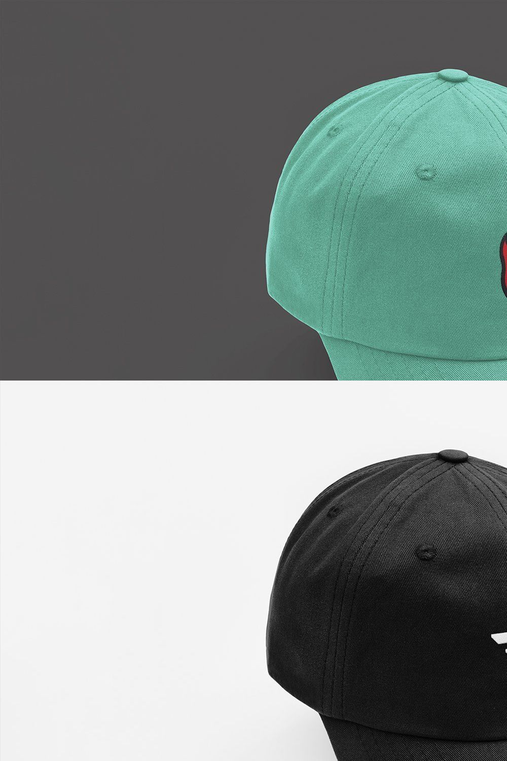 Realistic Polo Caps Mockup 2 pinterest preview image.