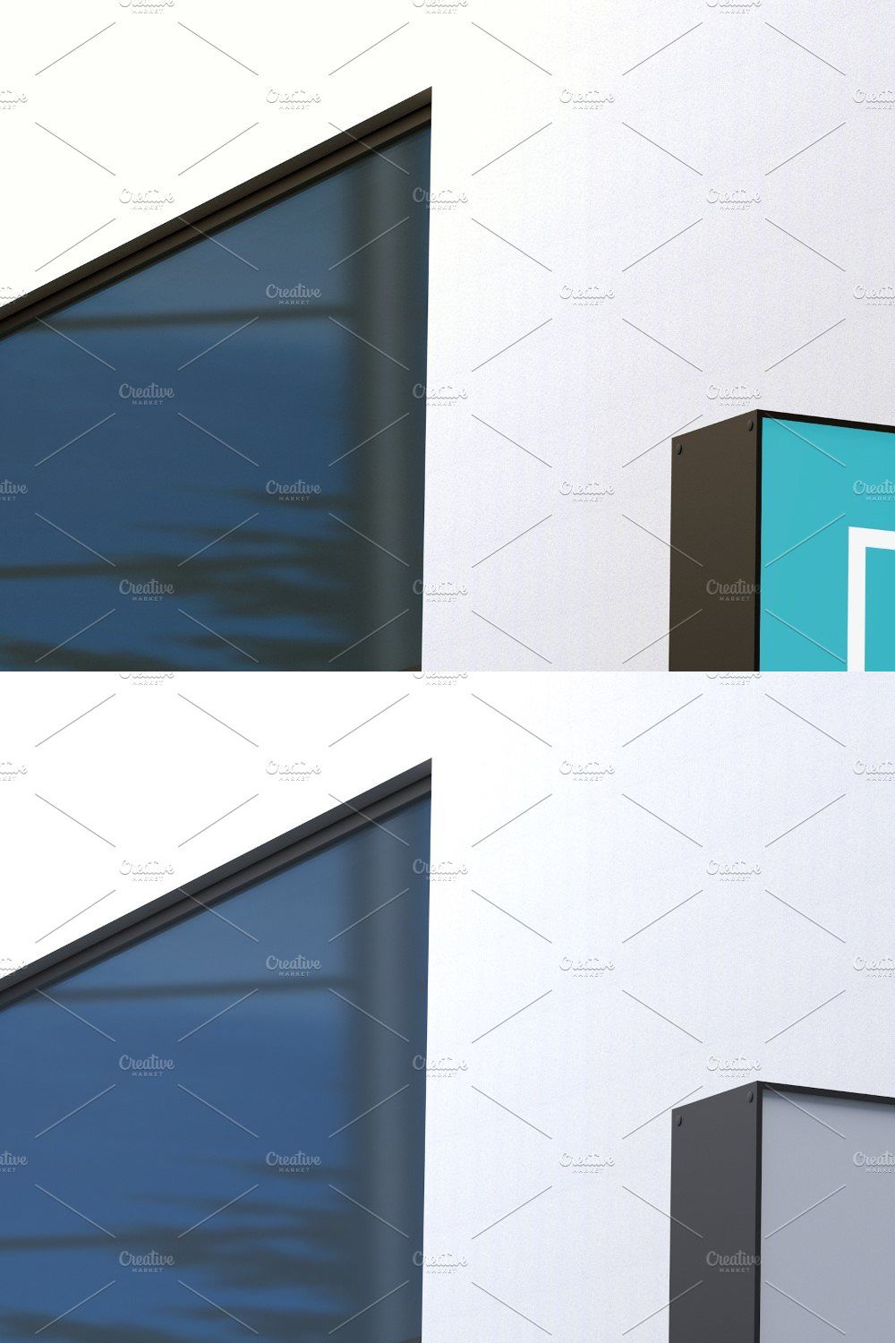 Rectangle wall mount sign mockup pinterest preview image.