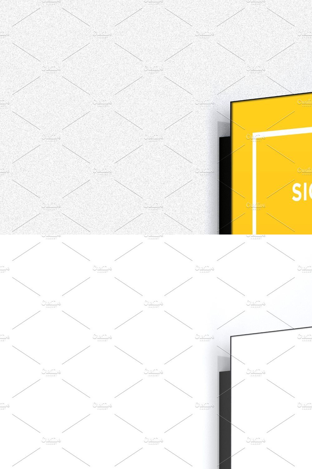 Rectangle wall mount sign mockup pinterest preview image.