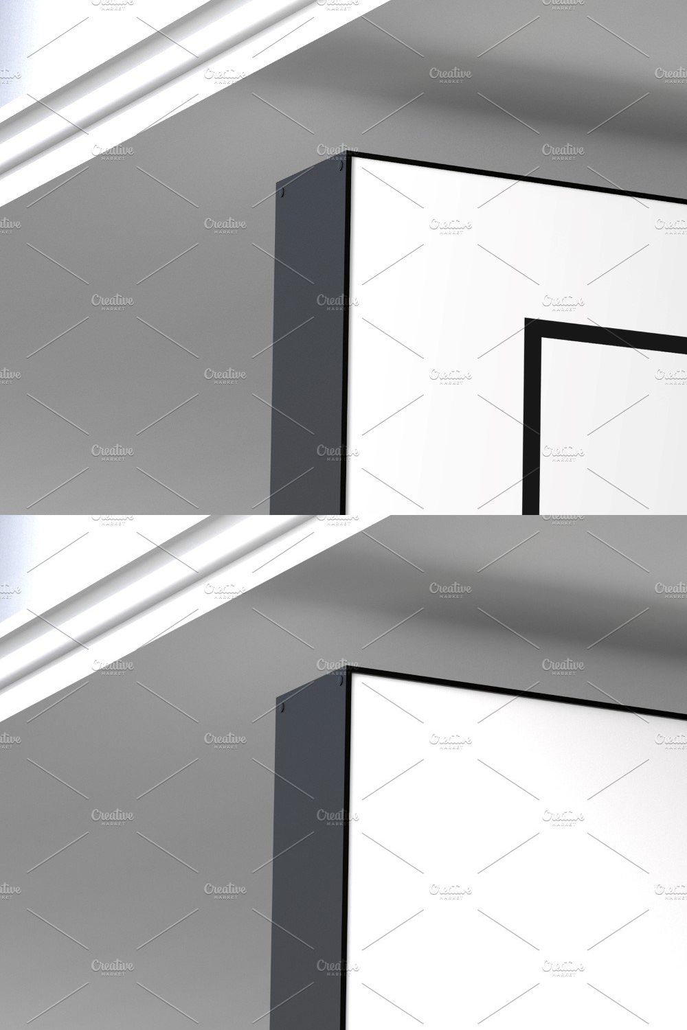 Rectangle wall mount sign mockup pinterest preview image.