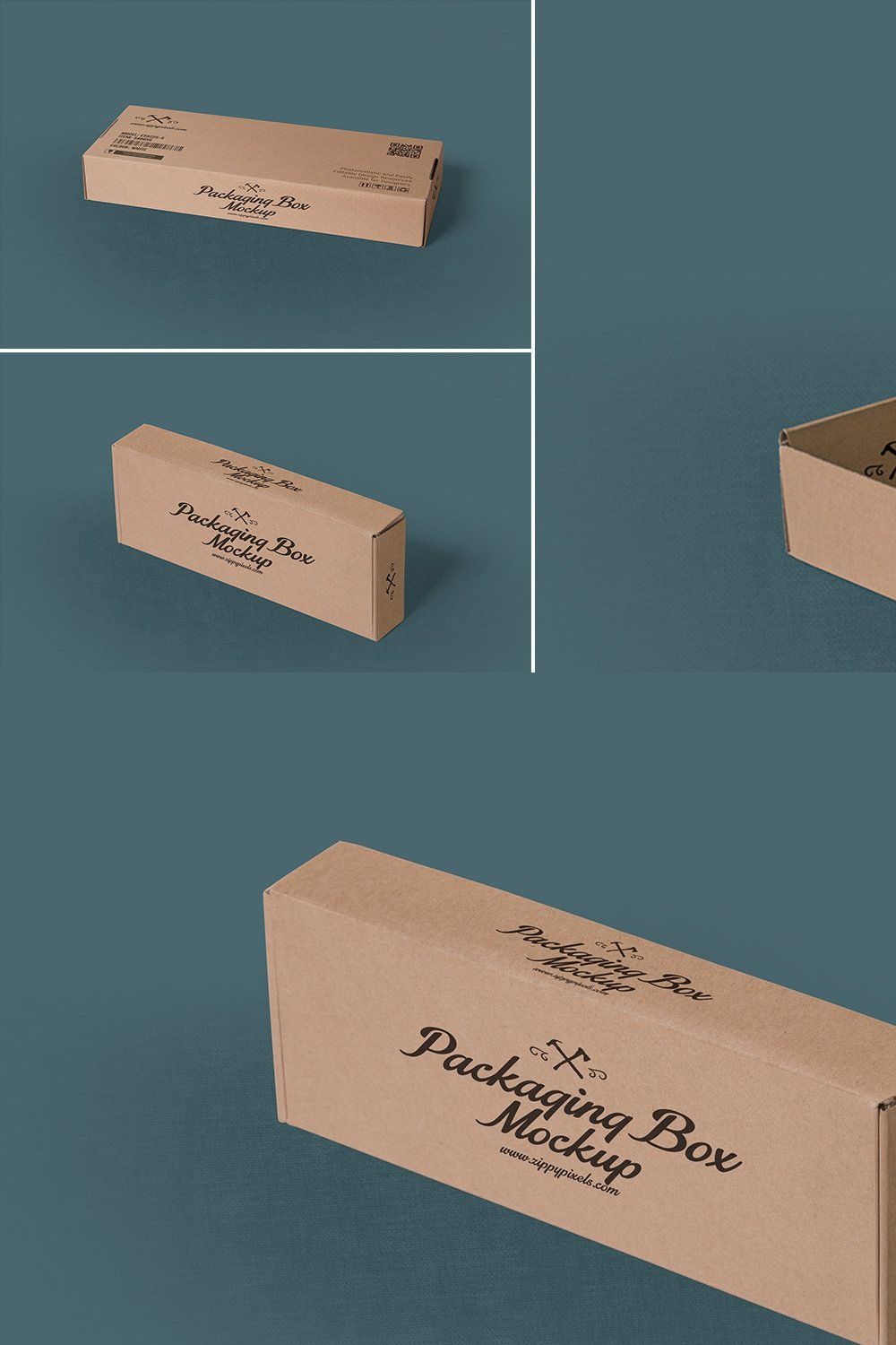 Rectangular Packaging Box Mockups pinterest preview image.