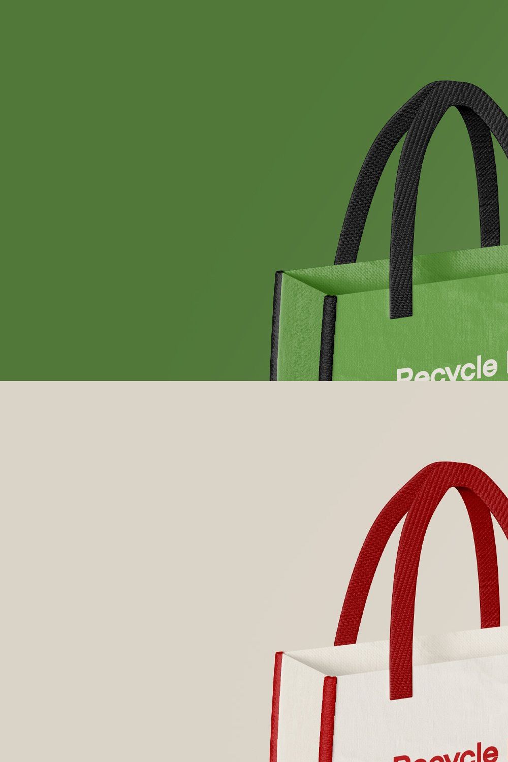 Recycle Bag Mockup pinterest preview image.