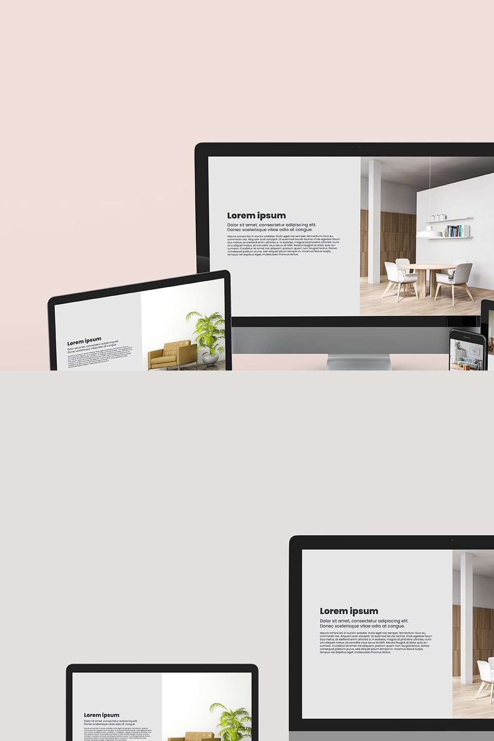 Responsive Screen Device Mockups pinterest preview image.