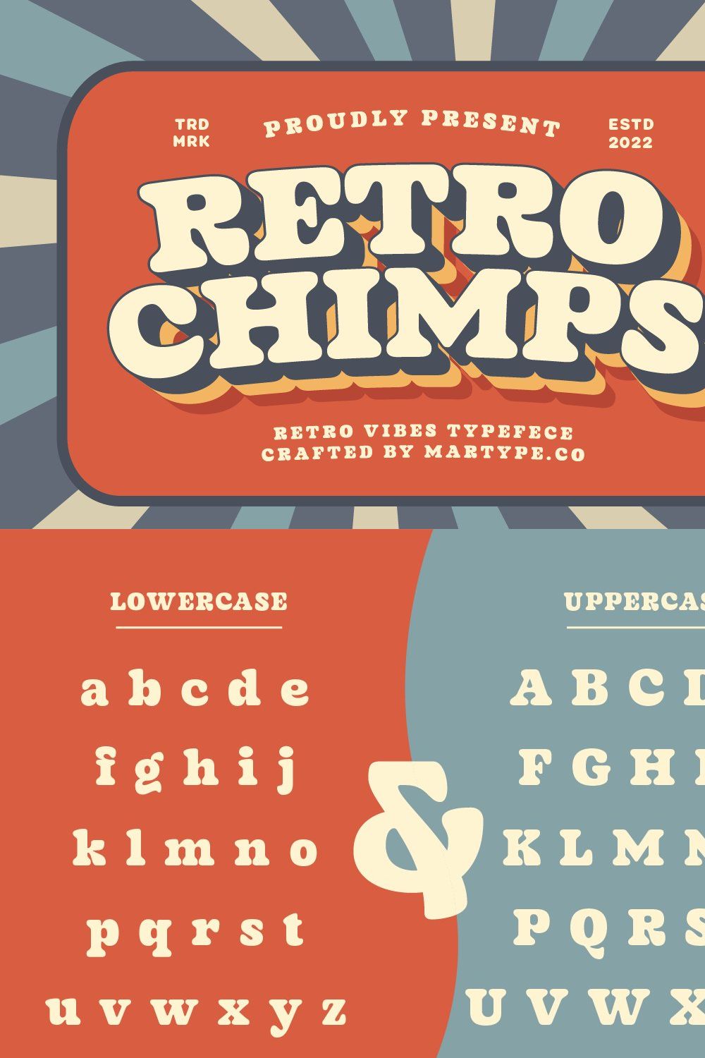 Retro Chimps Vintage Display Font pinterest preview image.