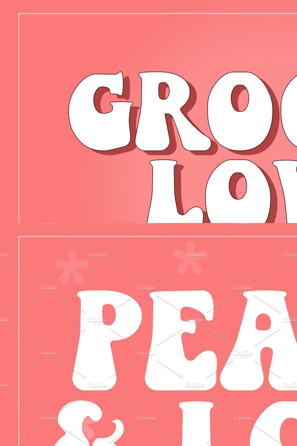 Retro font, Groovy font , Boho font pinterest preview image.