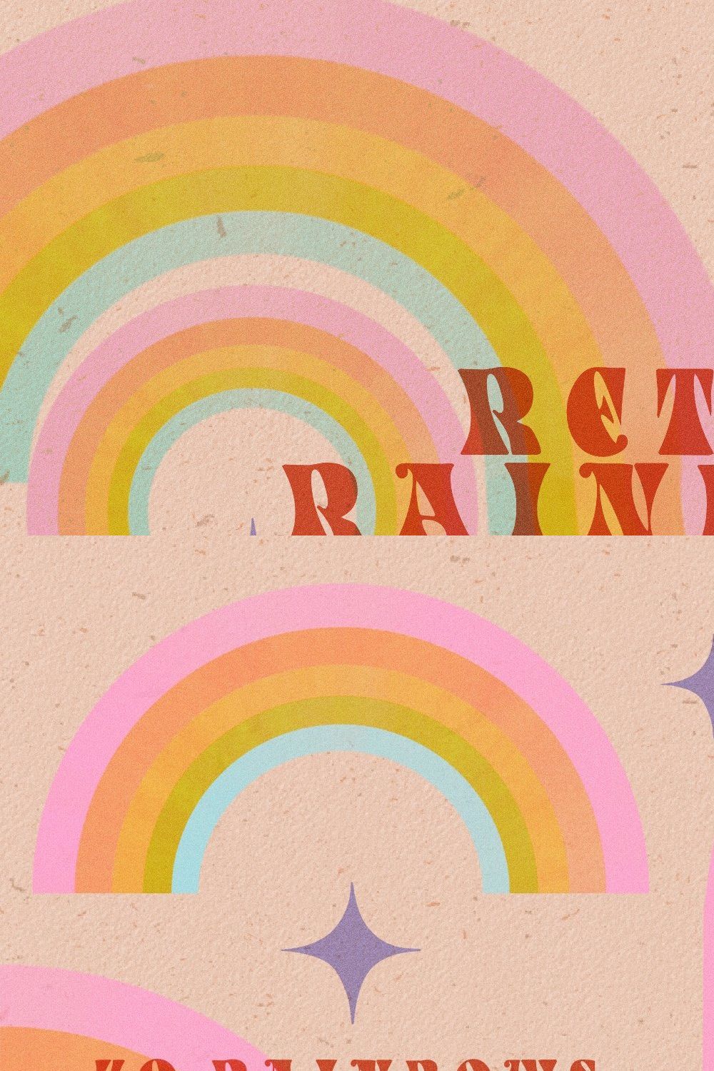 Retro Rainbows, Shapes and Waves pinterest preview image.