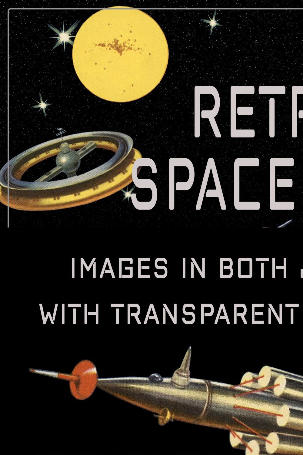 Retro Space Age Illustrations pinterest preview image.