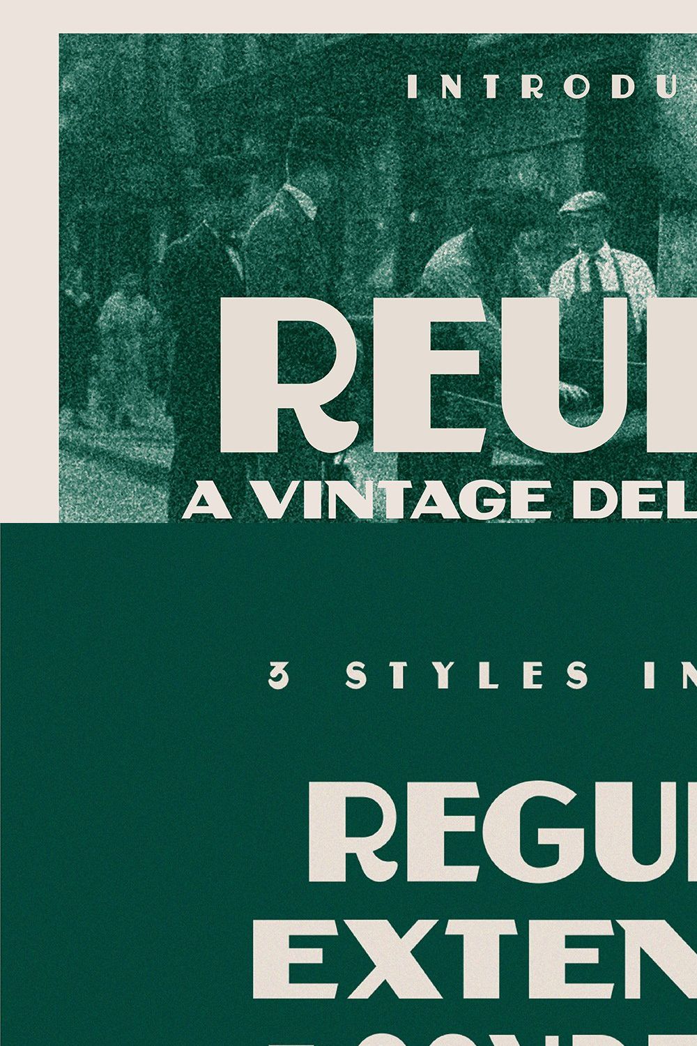 Reuben - A Vintage Display Font pinterest preview image.