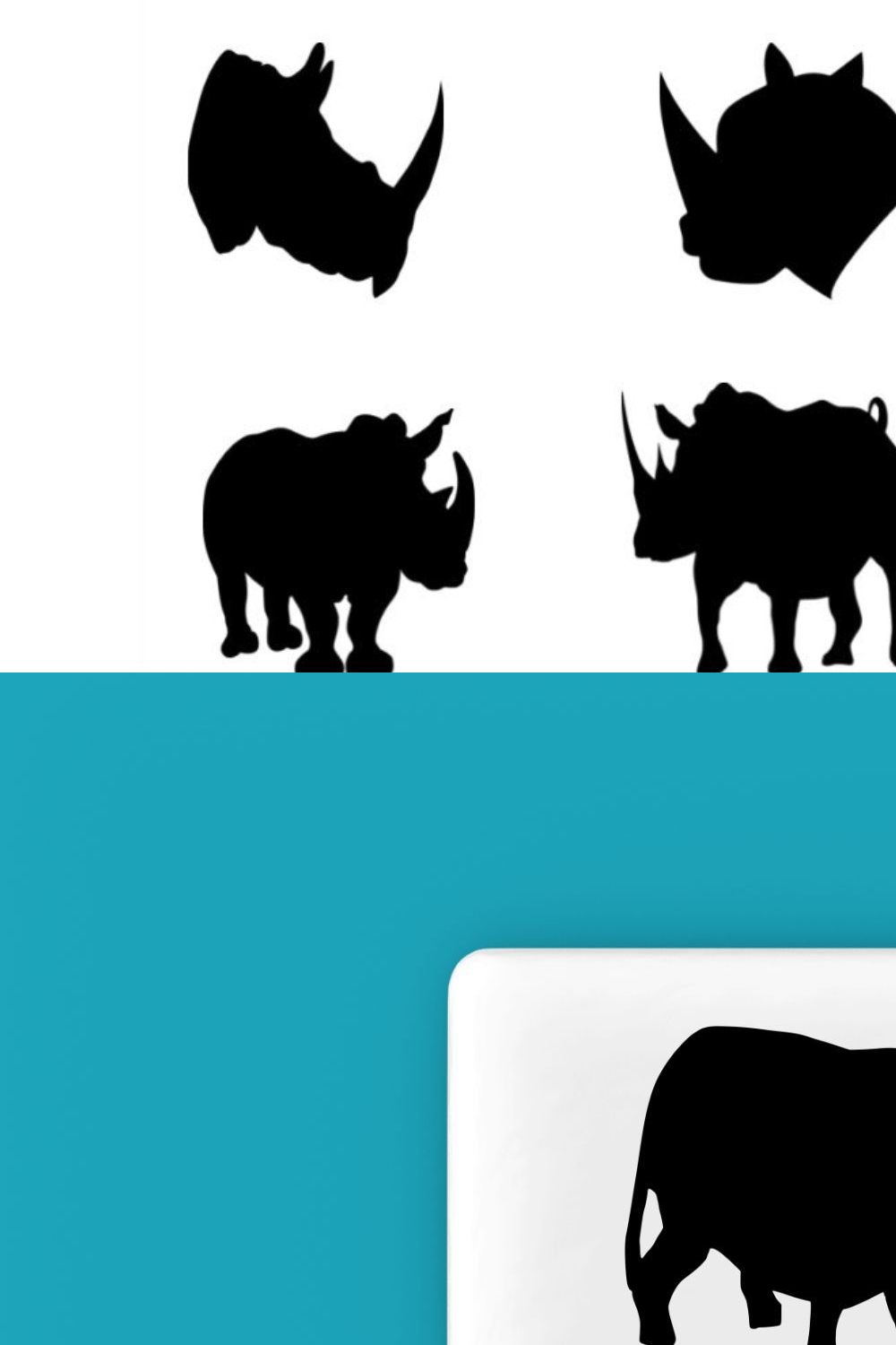 Rhino Silhouette pinterest preview image.